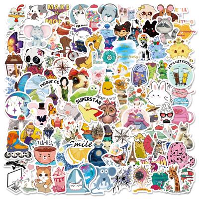 100 Small Sizes of Various Cute Animals Mixed and Match Cartoon Stickers Hand Account Computer Decoration Stickers