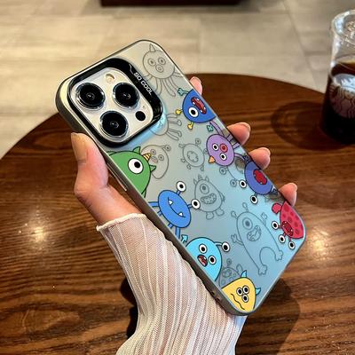 Cute Cartoon Monster Pattern Clear TPU Phone Case For IPhone 15 Pro Max & Samsung Galaxy S24 Ultra, Shockproof Cover