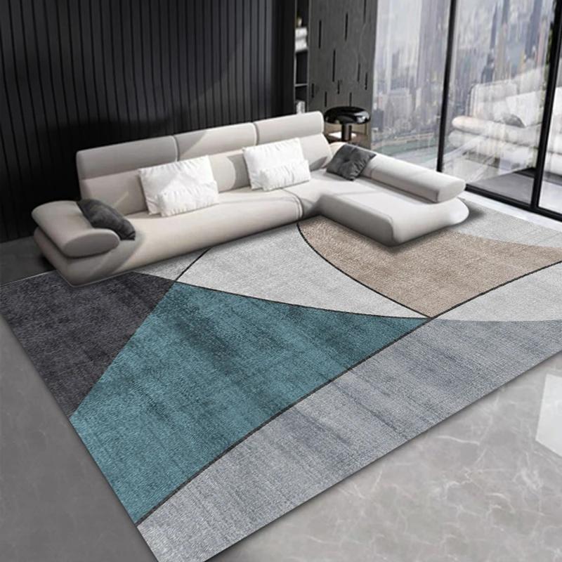 Simple Geometry Crystal Carpet Modern Minimalist Living Room Sofa Wear-Resistant Easy To Take Care of Bedroom Foot Pad Decor