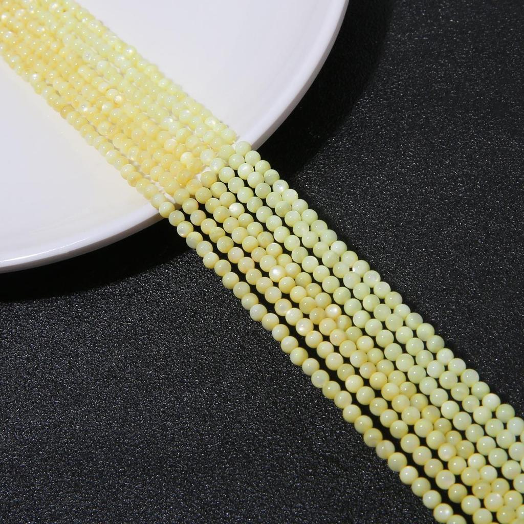 3mm Natur Süßwasser Shell Runde Perlen für Schmuck Machen DIY Armband Necalace Telefon Kette