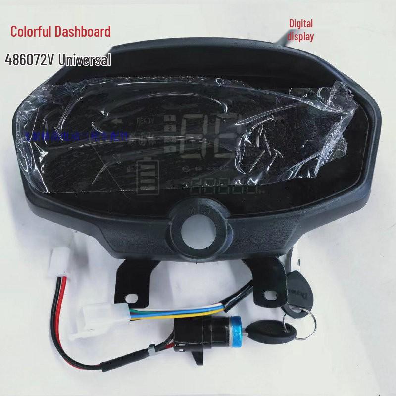 Universal LCD Electric Tricycle Dashboard: 60V/48V/72V Battery Level, Speed, and Mileage Display