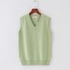 Cotton Knit Vest For Women With Vneck Pure Color Fall Winter College Style Gift
