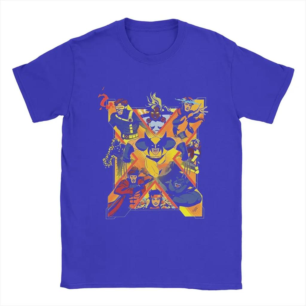 Men T-Shirt X-Men Wolverine Hipster 100% Cotton Tee Short Sleeve Xmen Group T Shirts Round Collar Merchandise Graphic