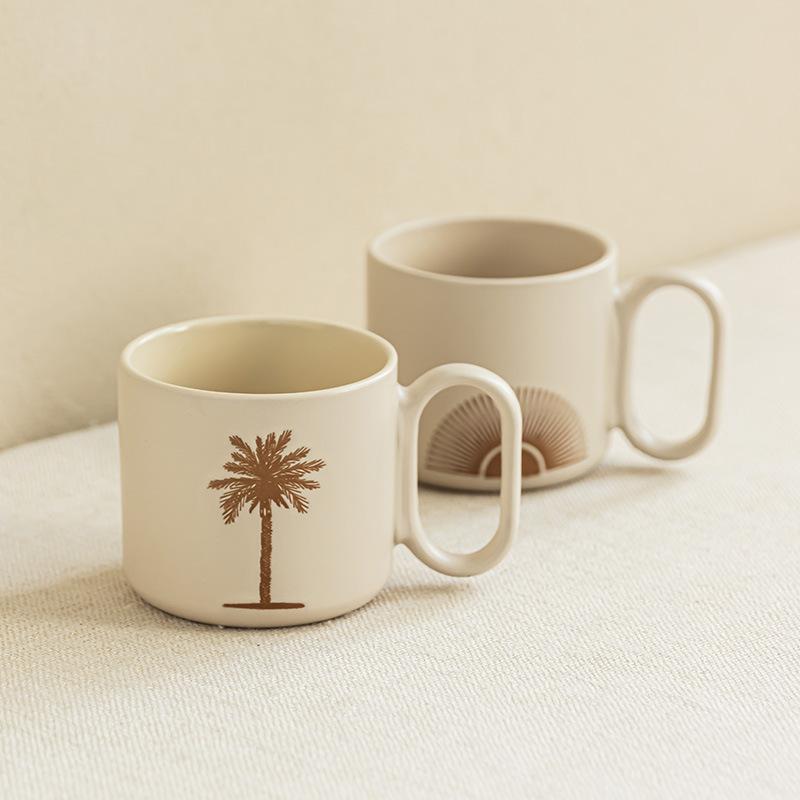 Becher Geprägte Keramiktasse Tasse Haushalt Hoher Wert Wasserbecher Kaffeetasse Milch Frühstückstasse
