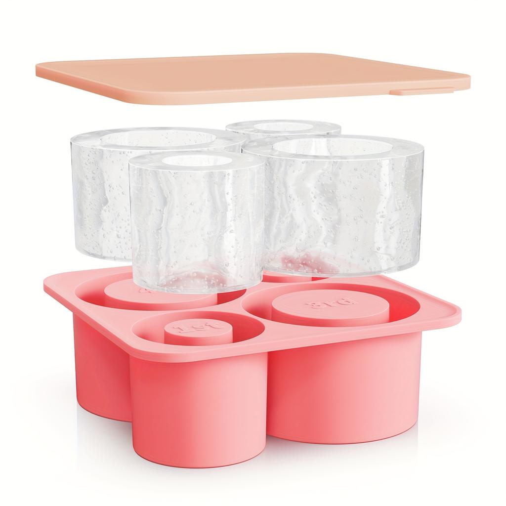 1pc/Ice Tray for Rolling Cups, New Silicone Ice Maker, for Making 4 Covered and Fridge Hollow Cylindrical Ice Molds