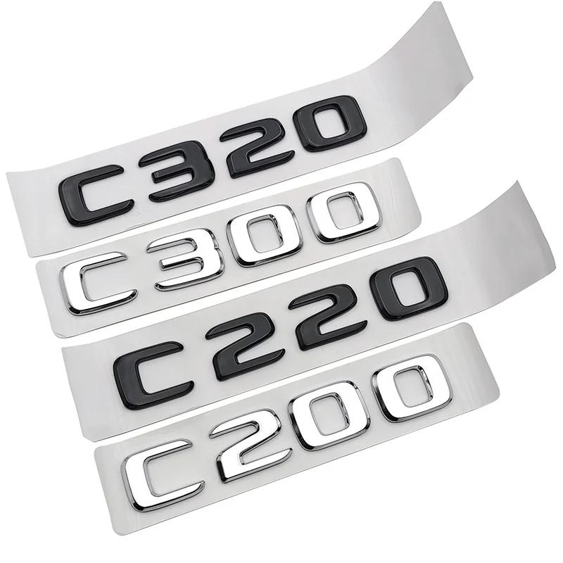 1pc ABS Black Chrome Letters | 3D Car Trunk Letters Badge for C 200 220 300 C200 C220 C300 C320 Logo Sticker Accessories