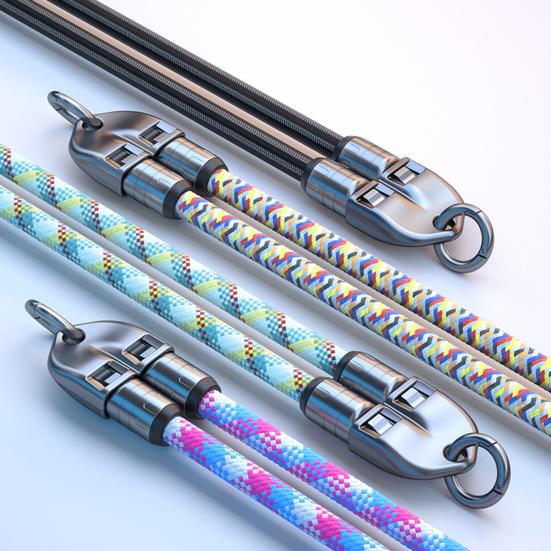 C to C 240W Charging Cable 2-in-1 Cell Phone Lanyard Wearable Bracelet Portable 5A Fast Charging USB-C Data Cable for Smartphones Tablets Laptops
