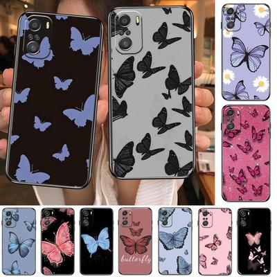 Beautiful Butterfly Pattern  For Xiaomi Redmi Note 10S 10 9T 9S 9 8T 8 7S 7 6 5A 5 Pro Max Soft Black Phone Case