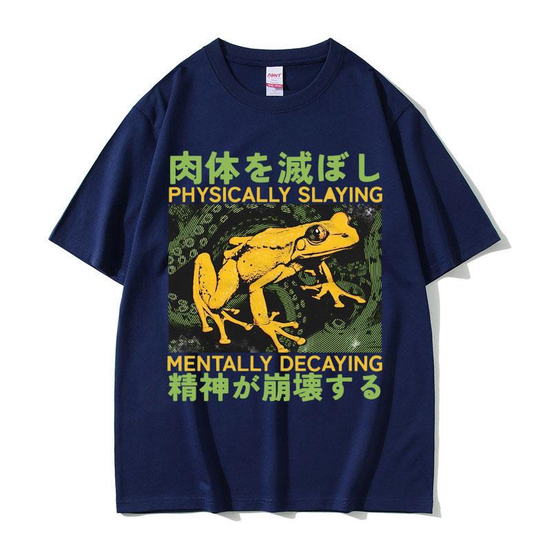 

2026 Summer Mens Fun Frog Letter Printed Round Neck Tshirt Unisex Casual Versatile Outdoor Hiphop Short Sleeved Plus Size 4XL