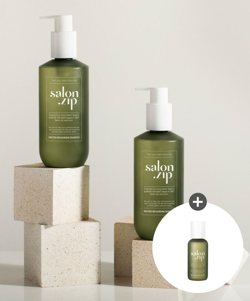 Salonzip Protein Recharging Shampoo 400g (Free 50g Recharging Shampoo)