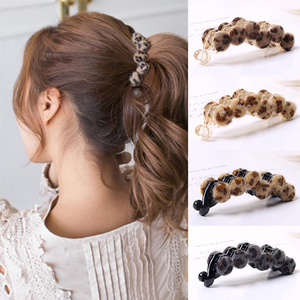 Buy Fashion New Korean Hair Ball Wide Leopard Print Hair Claw Hair