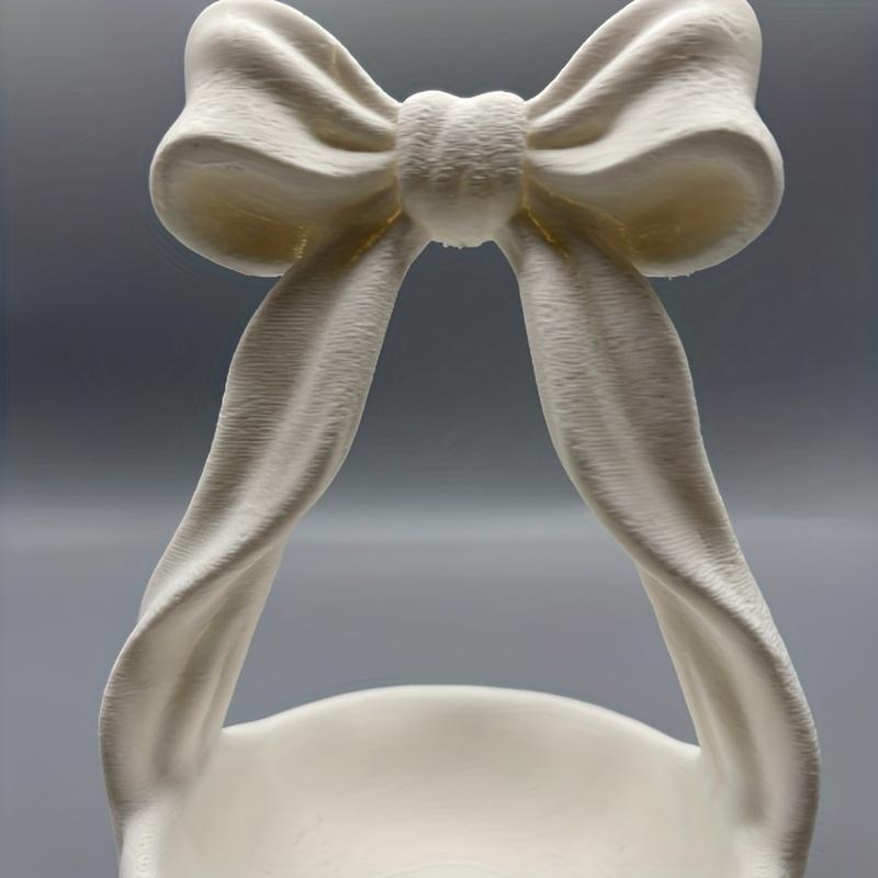 1pc Bowknot Storage Dish | Cute Jewelry and Key Tray - Ideal for Home Multi-Scene Use, Plastic Material