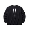 Anta Serie Kyrie Stile Americano Puro Cotone Moda Maglia a Manica Lunga Unisex Top Nero 172631401-1
