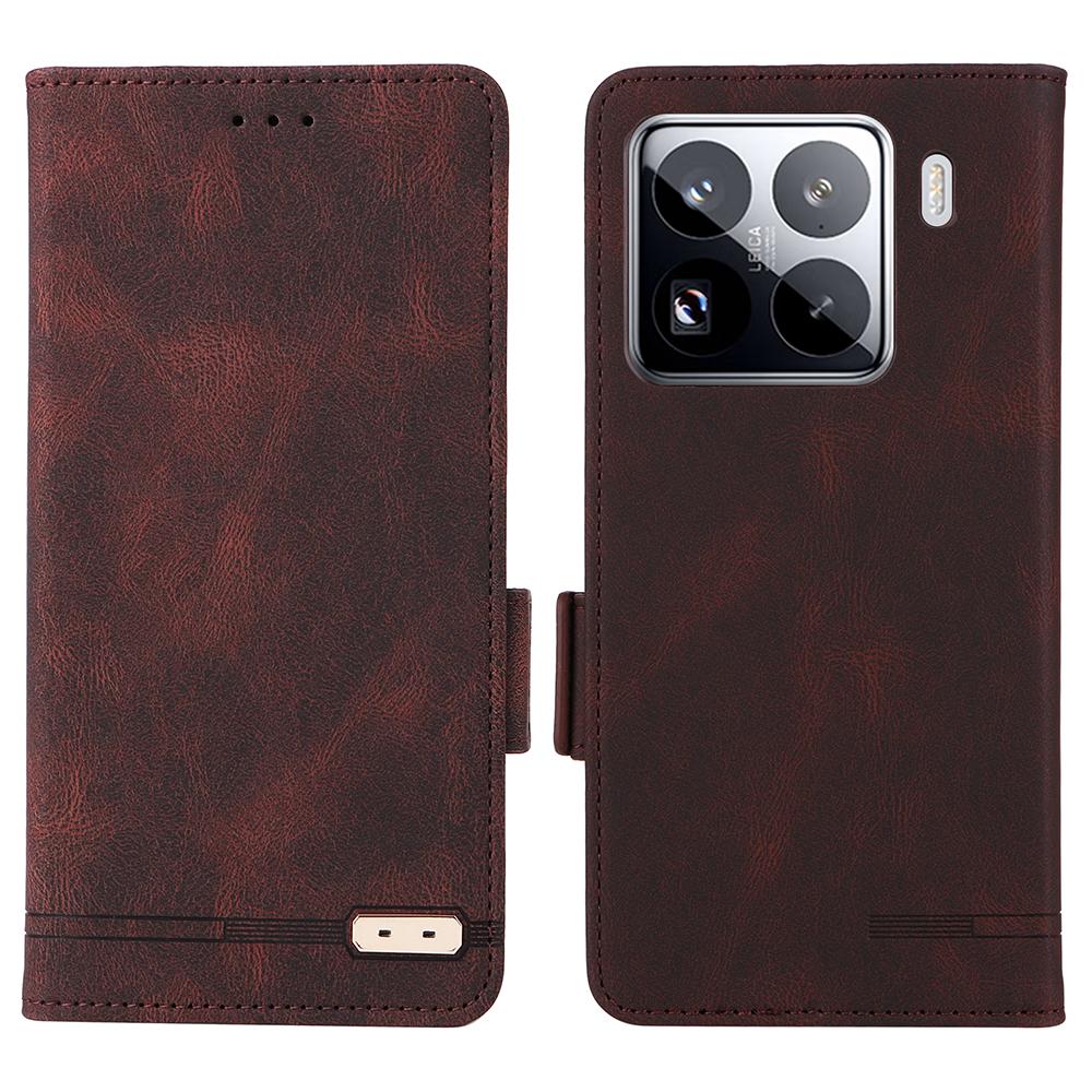 For Xiaomi 15 Pro Case Leather Wallet Flip Phone Cover with Hardware Decor