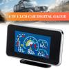 4 In 1 LCD Car Digital ALARM Gauge Pressure Voltmeter Volt Water Temperature Oil Pressure Fuel Gauge Temperature Sensor