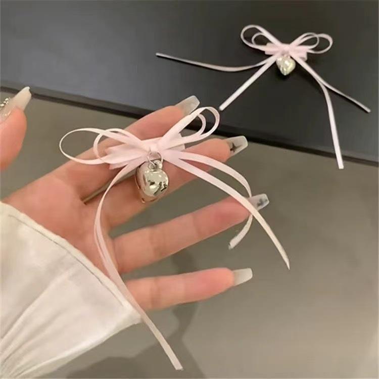 Gentle White Lace Bow Duckbill Clip for Bangs & Ponytails