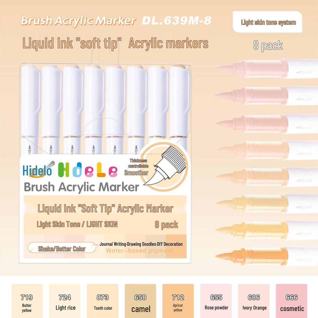 Huideler 639 Soft Tip Acrylic Marker Pen - 240 Colors for Student Art & Graffiti