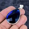 Blue Topaz Gemstone Handmade 925 Sterling Silver Jewelry Pendant 1.85" M-3248