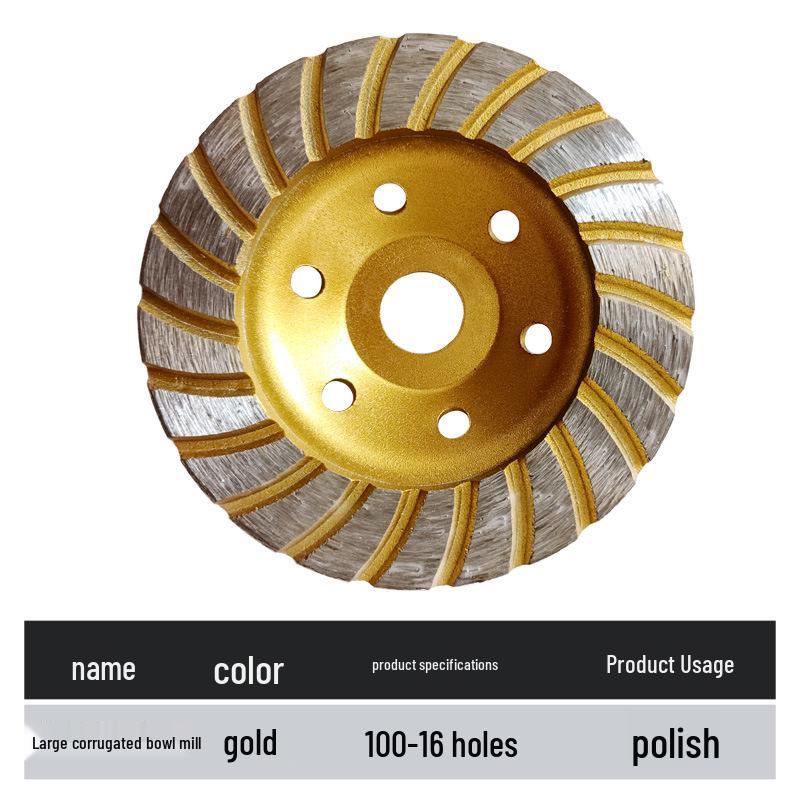 Haowo 100 Grinding Disc with Putty Powder, Double Groove Turbine Design, Diamond Grinding Bowl