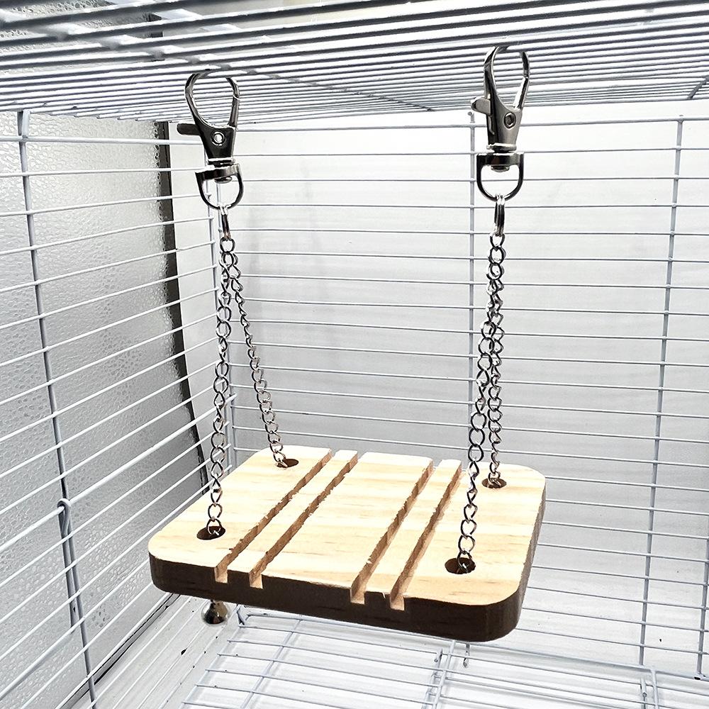 Pet Supplies Hamster Toys Solid Wood Platform Swing Wooden Molar Hanging Suspension Bridge
