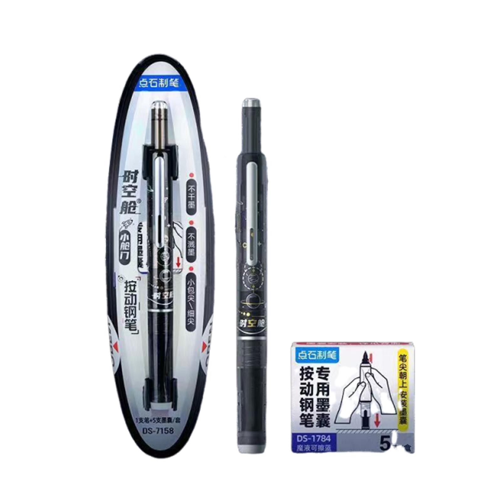 

Выдвижное перьевое перо толкающего типа Timeless Ds7158 Pilot Pen с отделением для мелких предметов Технология Безчернильная практика письма чёрный