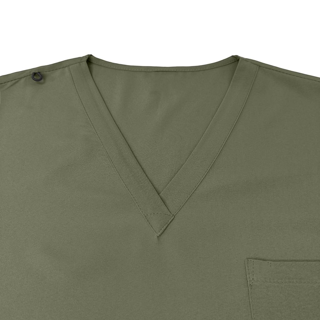 Unisex Løstsittende og Komfortabel V-hals Kortarmet Arbeidsklær med Flere Lommer og Skjønnhetsdraktsett