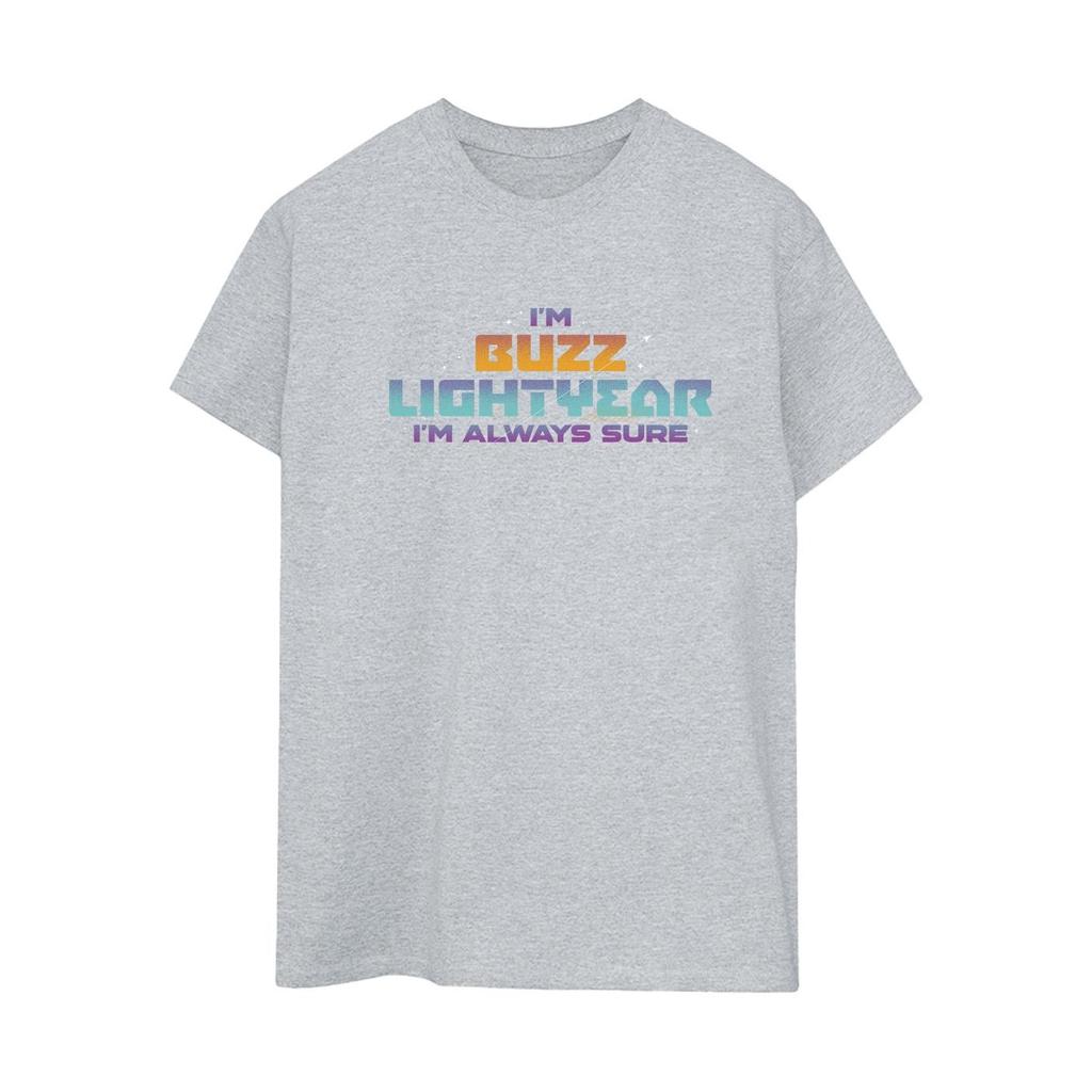 Disney Camiseta de Algodón Estilo Boyfriend para Mujer/Damas con Texto 'Lightyear Always Sure'