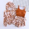 Plus Size Women's Three-Piece Swimsuit Set – Slimming, Quick-Dry, Long Sleeve Cover-Up for Large Busts