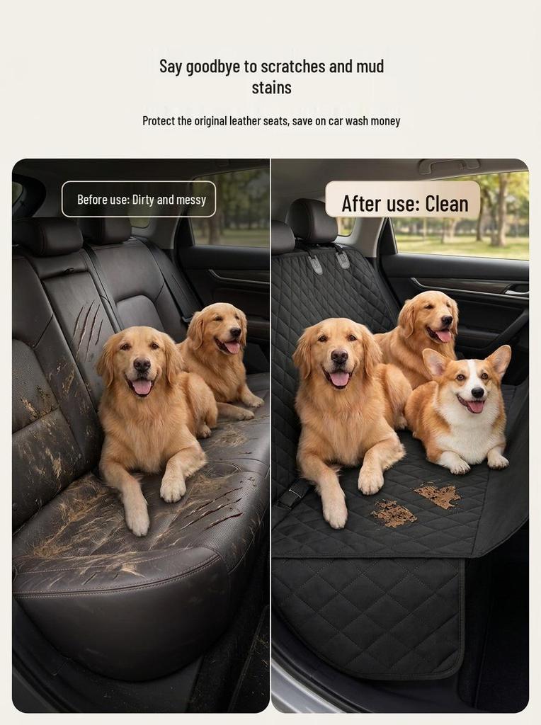 Thickened Car Pet Rear Seat Cushion Mat with Hollow Board