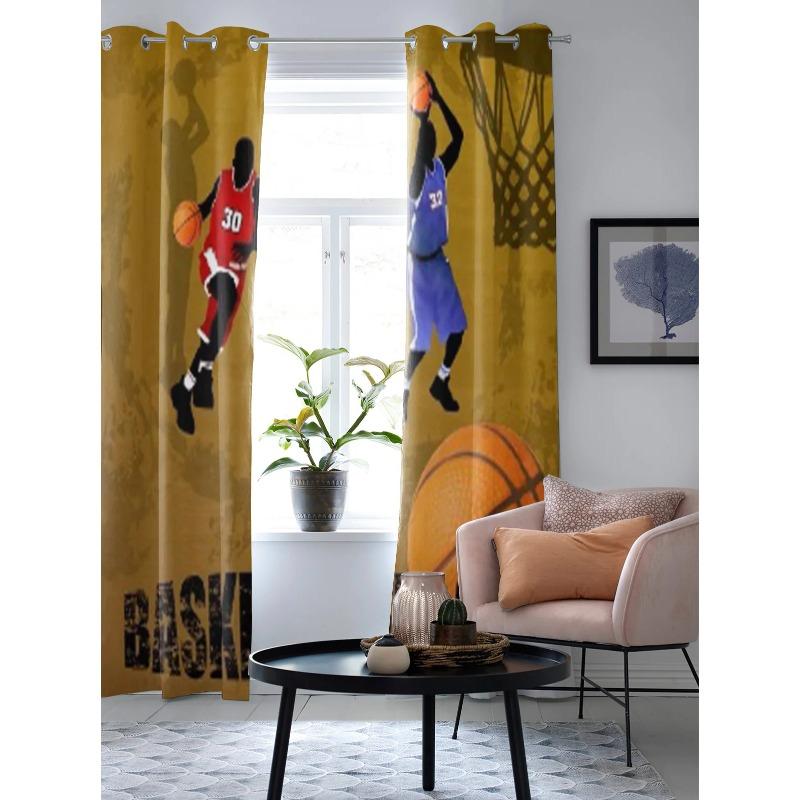 Action Players Basketball Team Modern Window Curtains Drape For Kitchen Living Room Bedroom Decoration Curtains