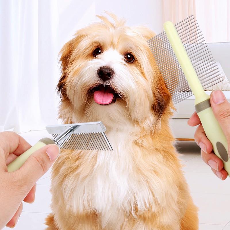 Dog Comb Knife Dogs Brush Double-sided Combs for Dogs Hair Cleaning Massage Dog Brush Rake Comb Pet Hair Remover Pet Supplies