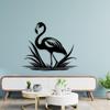 Black Metal Flamingo Wall Decor 3D Shadow Effect Tropical Home Art Modern Garden Sculpture