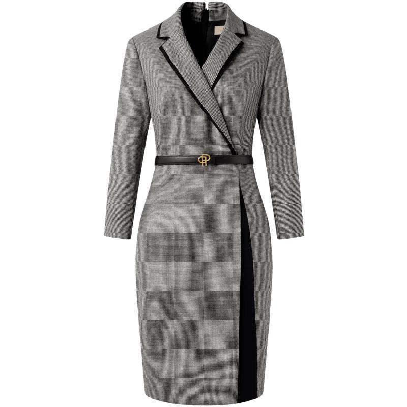 

PORTS V-Neck Waist-Cinching Midi Dress L