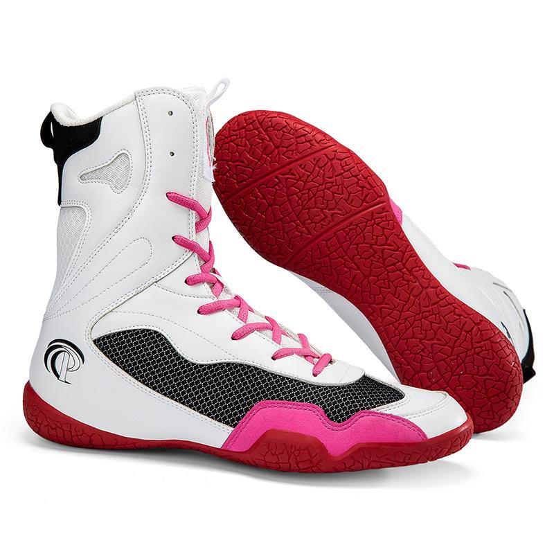 High-top Men's Wrestling Shoes Free Sparring Boxing Shoes Anti-slip Martial Art Shoes Gym Fitness Training Sneakers