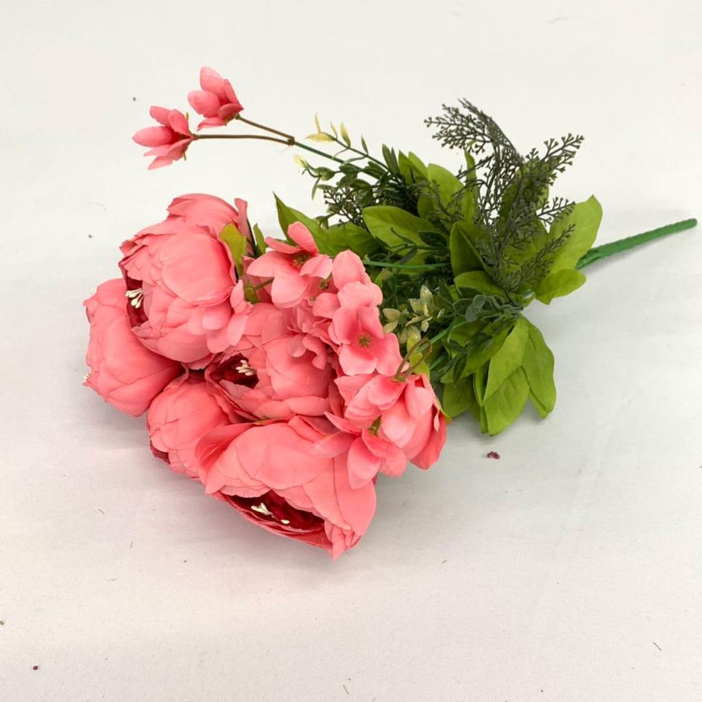 Vintage Artificial Peony Silk Flowers Bouquet for Home Wedding Decoration