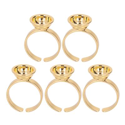 5 Stück Edelstahl Microblading Tintenringbecher Salon Wimpernkleber Tattoo Pigment Halter Ring S Gold