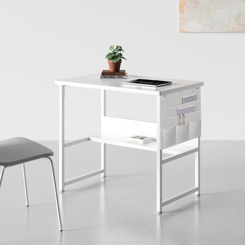 YeTom Computer PC Width Study Study Desk with Storage Box Computer Work Office Work Monitor Arm Easy To White Desk, Desk, Desk, 80cm, Desk, Bag, Desk,