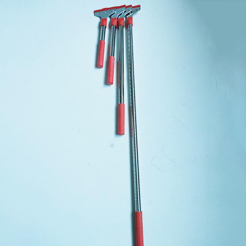 Iron Head Long Handle Grout and Stain Scraper with Angled Blade for Tile Cleaning