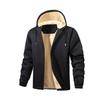 Geometric Pattern Velvet Thickened Jacket Men's Autumn and Winter Men's Jacket Casual Hooded Top