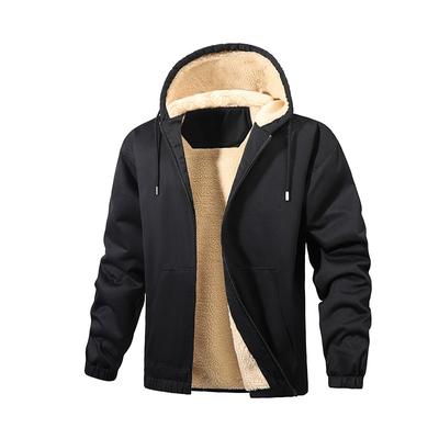 Giacca Ispessita in Velluto con Motivo Geometrico da Uomo Autunno e Inverno Top Casual con Cappuccio da Uomo