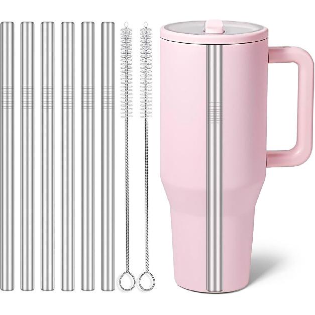 MIMORE Replacement Straw for Hydrojug 40 oz - 6 PCS Metal Straws Resuable Compatible with Hydrojug Straw Replacement 40 oz
