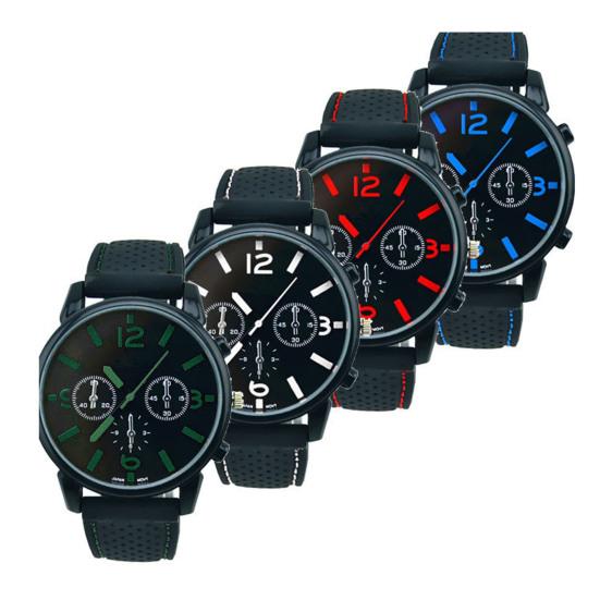 Quartz Watch Portable Adjustable Male Breathable Hollow Holes Sports Watch for Outdoor