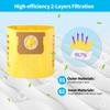 6 Packs Type D High Efficiency Filter Bags for 4 Gallon Wet/Dry Vacuums, Part #91964