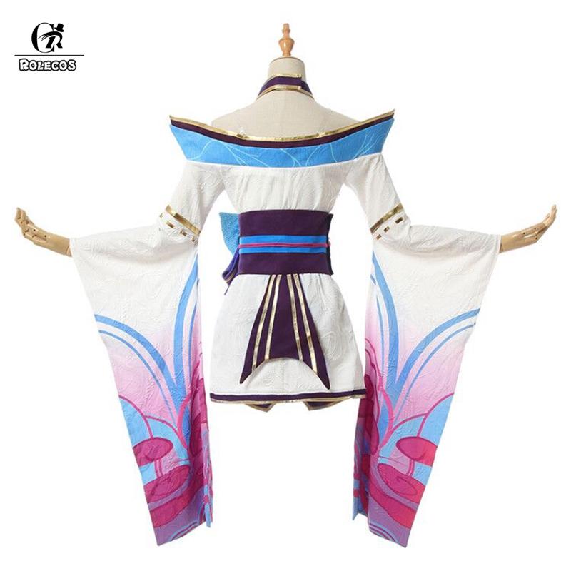 Lol Spirit Blossom Ahri Cosplay Costume Ahri Cosplay Wig Game Lol Ahri Costume Women Kimono Full Set Chinese Dress