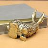 Creative Brass Zodiac Rabbit Ornament Metal Retro Personalized Office Desk Paperweight Rabbit Year Blessing Rabbit Ornament