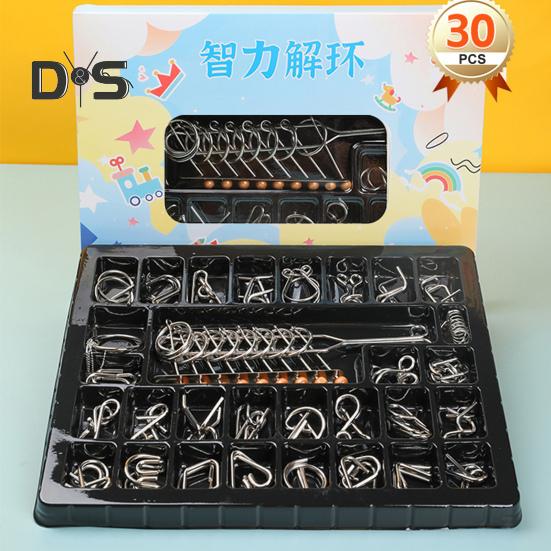 20/25/30/32/40Pcs/Set Metal Puzzle Ring Brain Teaser 3D Wire Puzzle Game Kids Adults Mind Logic IQ Test Educational Unlock Interlock Toy Toddlers