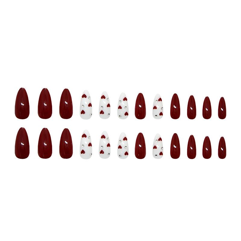 24 Pieces Rich Red Shining Playful Love Temperament Versatile Fashion ins Style Detachable Wear Armor 24 Pieces
