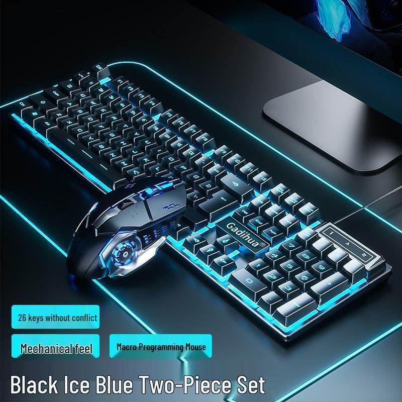 

2025 Mechanical Feel Full-Size E-sports Blue & White Backlit Wired Keyboard