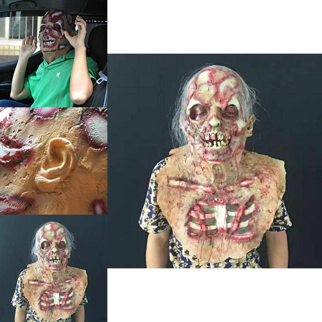 Bloederig en griezelig Halloween volwassen zombie masker voor een eng volledig gezichtseffect