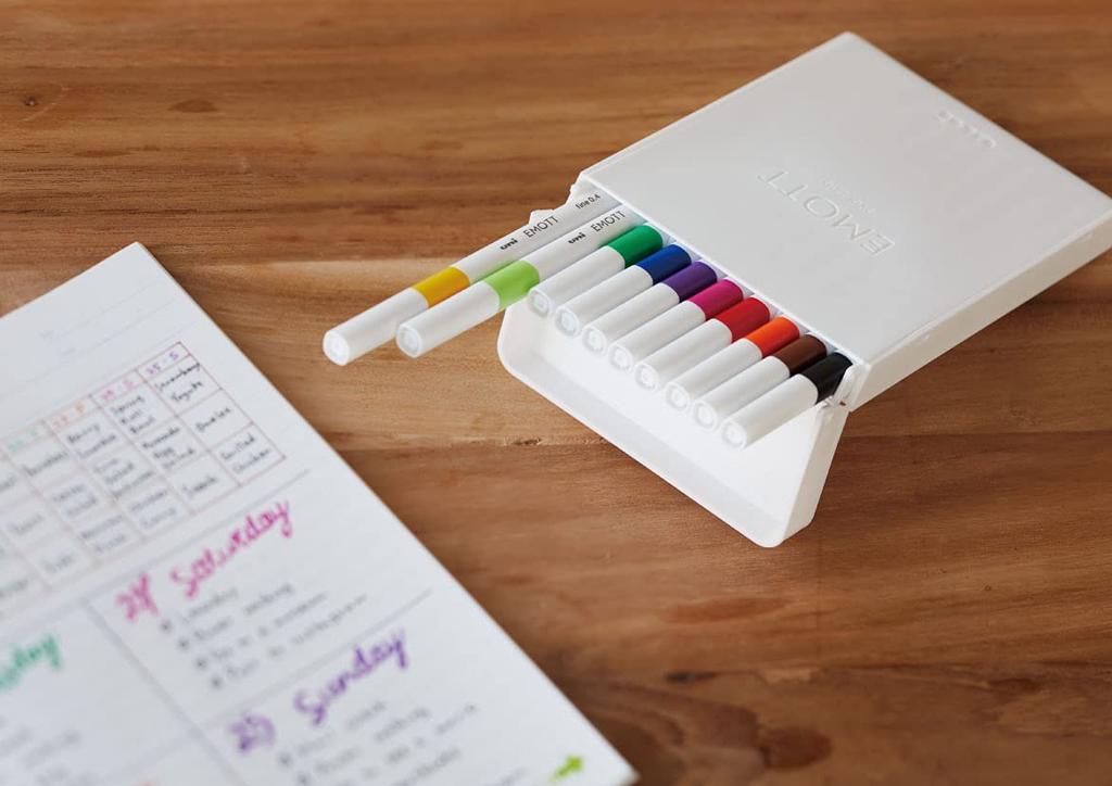 Mitsubishi Pencil EMOTT 10 Water-Based Pens, Colors, No. 1, PEMSY10C.NO1